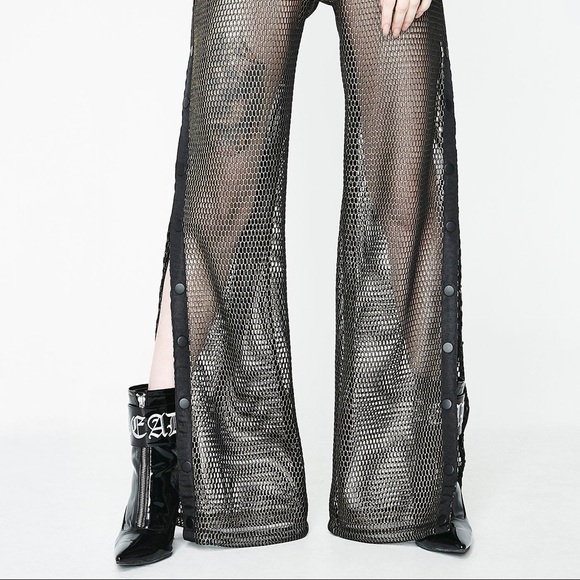 KIKI RIKI | Fishnet Snap High Rise Pants | Small - Picture 3 of 4